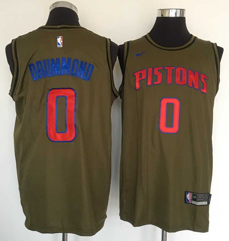 Pistons 0 Andre Drummond Olive Nike Swingman Stitched NBA Jersey
